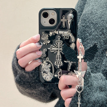 Ins Retro Dark Wind Epoxy Cross Phone Case